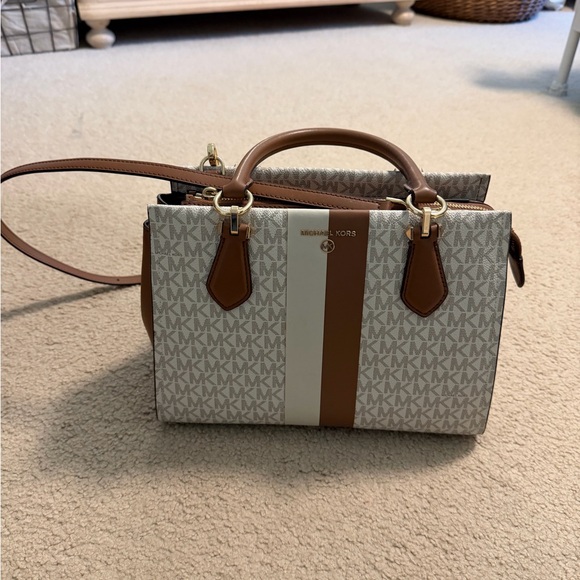 Michael Kors Handbags - Michael Kors Brown and Cream Women's Bag